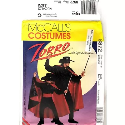 McCall's 8872 Zorro..the Legend Continues Costume Halloween Childrens Boys Men X • $11.99