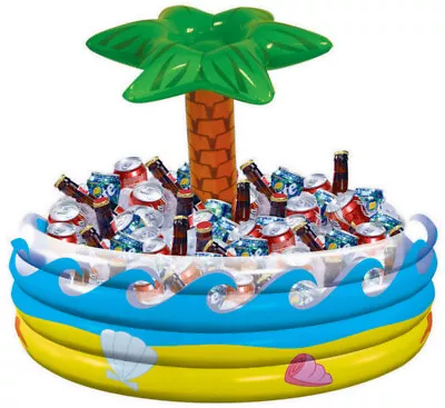 Inflatable Palm Tree Drinks Cooler Ice Bucket Holder Hawaiian Party Decorations • $35