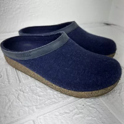 Haflinger Slippers Blue Torben  Unisex Size 40 US Women 9 Men 7 • $45