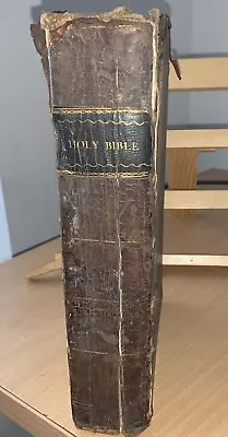 Ca 1800 - HOLY BIBLE  - JOB - MALACHI - LEATHER • £6.99