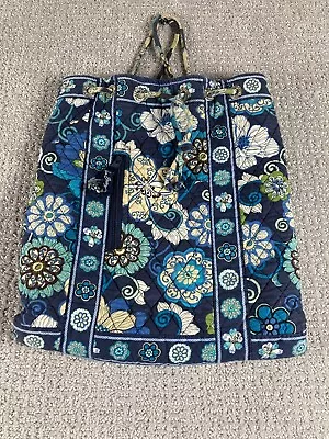 Vera Bradley Backpack Bag Blue Floral Drawstring • $13