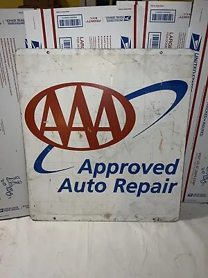 Vintage Aaa  Approved Auto Repair Double Sided Metal Advertising Sign Americana • $199.99