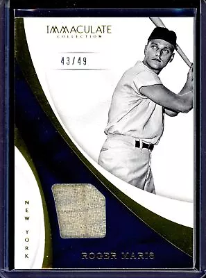 ROGER MARIS 2017 Immaculate Collection Immaculate Swatches #18 Jersey (#43/49) • $59.90