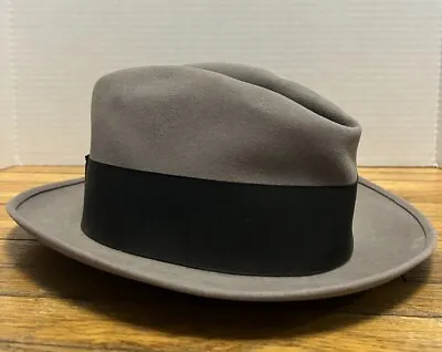 Vintage 1950s Penney's Marathon Fedora Gray Size 7 1/8 XXX Beaver Made In USA • $155