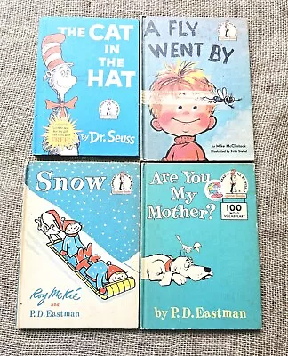 4 Vintage Dr Seuss HB Books A Fly Went By Snow Are You My Mother Cat In The H • $12.99