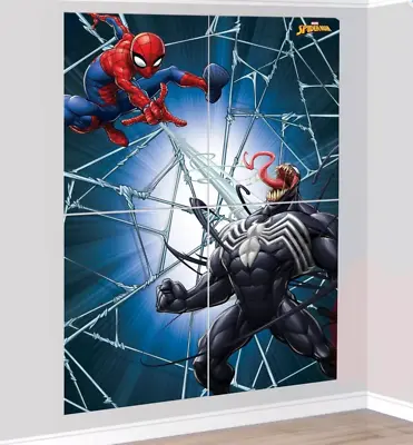 $13.99 • Buy Spider-man With Venom Birthday Party Scene Setter Wall Decoration Kit Backdrop 