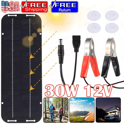 30W Solar Panel Kit 12V Trickle Charger Battery Charger Maintainer Boat RV Car • $13.24