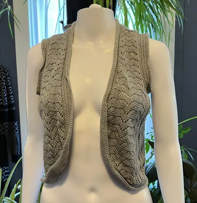 Mossimo Boho Shrug Cardigan Sweater Cottagecore Gray Cotton Womens M • $7.98