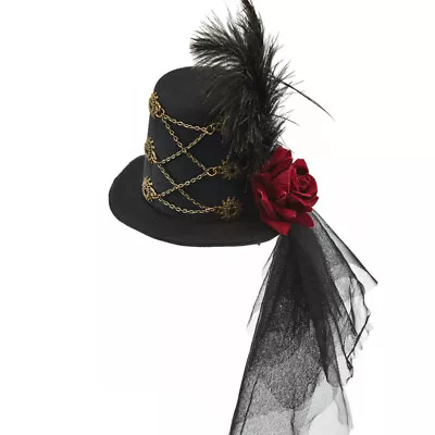 Steampunk Victorian Women Fascinator Gothic Girls Floral Gear Mini Tops Hat • $17.99