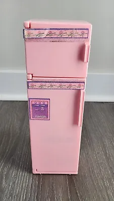 BARBIE 1987 Pink Sparkles Refrigerator With Accessories Mattel Vintage 80s  • $34.99