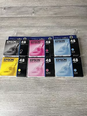 6 Epson 48 Ink Cartridges OEM Sealed Magenta  Light Magenta Light Cyan Yellow+ • $39.99
