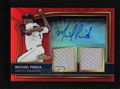 2011 Topps Finest Red Refractor Dual Relics /25 Michael Pineda Rookie Auto RC • $18.65