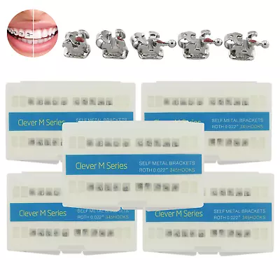 5Sets Orthodontic Bracket Dental Self-Ligating Braces Metal Roth 022 345Hook GAC • $305.99