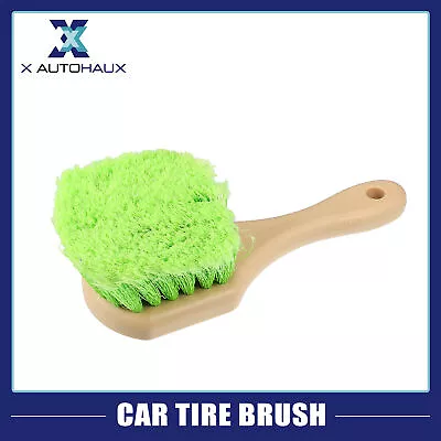 Beige Short Handle Wheel Tire Brush Soft Bristle Car Wash Brush Tire Cleaning • $16.79