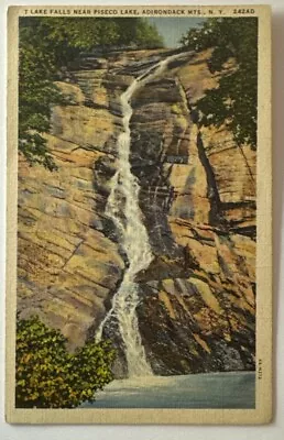 Vintage Postcard Near Piseco Lake NY T Lake Falls Adirondack Mountains • $6.50