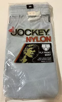 Vintage 1986 Jockey Nylon Fly Front Brief Size 36 1031 Gray Silver USA Underwear • $39.97