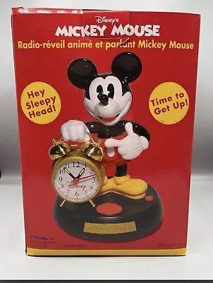 Disney Mickey Mouse Animated Talking Alarm Clock - Used Tested Working W/Box • $139