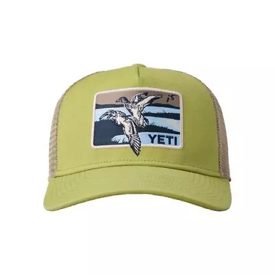 Genuine YETI DUCK SCENE TRUCKER HAT - MOSS Adult Cap Birthday Gift • £29.99