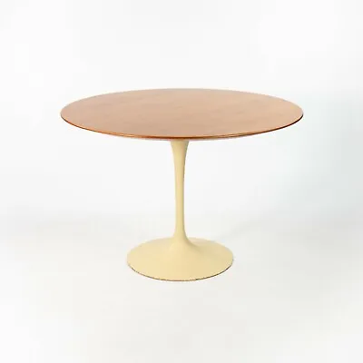 1960s Eero Saarinen For Knoll 42 In Wood Dining Table In Walnut W Off White Base • £3418.18