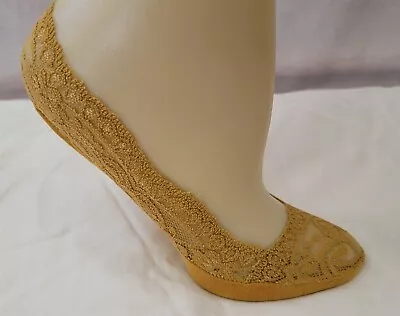 Victorian Trading Co Lace Footies No Show Socks Yellow Peds NIB 46E • $12