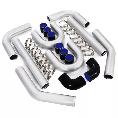 2.5  Universal Aluminum Turbo Intercooler Elbow Pipe Kit + Silicone Hose + Clamp • $94.99