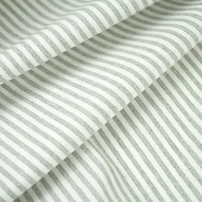 French Ticking Striped Cotton Linen Blend Fabric Premium Quality 55  Wide 💕 • £5.50