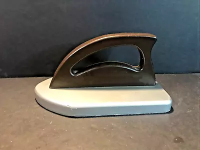 Vintage Toy Iron Wooden Handmade 6  X 4  Silver Play Pretend Ironing Toy • $9.95