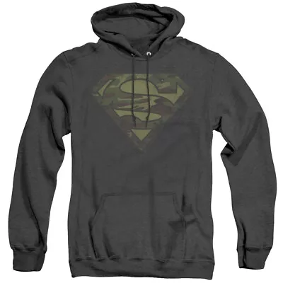 SUPERMAN CAMO LOGO DISTRESSED Licensed Hooded Sweatshirt Heather Hoodie SM-3XL • $47.95