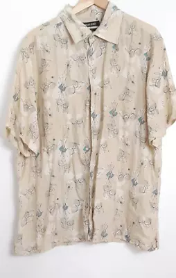 Murano Silk Hawaiian/Cuban/ Bowling Short Sleeve Shirt Button Up Retro Print XL • $15