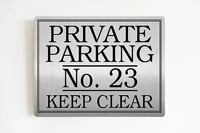 PERSONALISED Private Parking Metal Wall Sign Plaque Gold / Silver Coloured • £8.99
