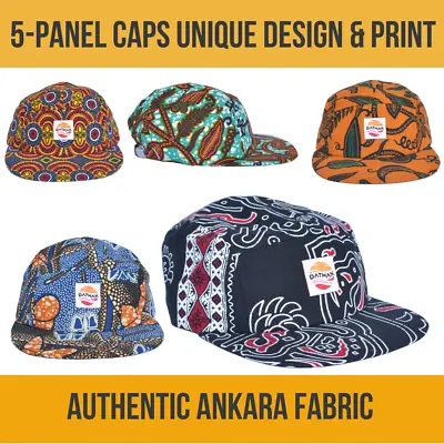 5 Panel Caps Adjustable Ankara Print Fabric Cap Hat Casual Cotton • $29.99