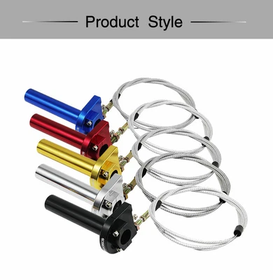 $21.99 • Buy Motorcycle 7/8'' CNC Twist Throttle Grip Handlebar + Accelerator Cable Universal