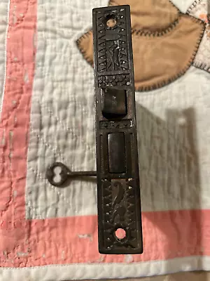 Eastlake Victorian 1900's Steel Faced Mortise Door Lock & Skeleton Key Free S/H • $29