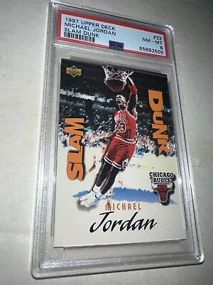 1997 Upper Deck Michael Jordan Slam Dunk #22 Chicago Bulls Basketball PSA 8 • $55