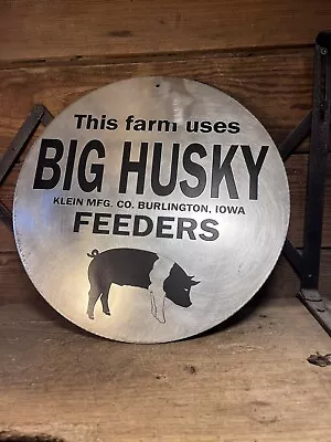 Vintage Husky Stainless Feeder Sign Hog Pig Oiler Antique Farm Feed • $41