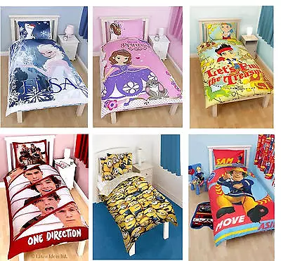 Kids Disney And Character Single Panel Duvet Cover Bedding Sets New License • £14.99