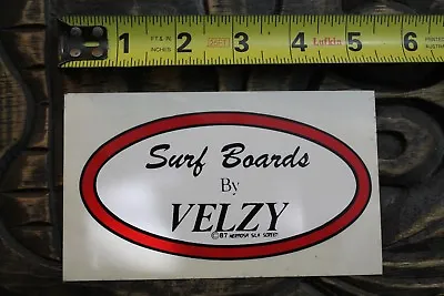 VELZY Surfboards Classic 1987 Hermosa Longboard Logo V10 Vintage Surfing STICKER • $35