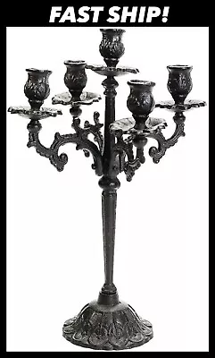 Heavy Duty Cast Iron Candlestick Holder Handcrafted Vintage Candelabra FAST SHIP • $64.95