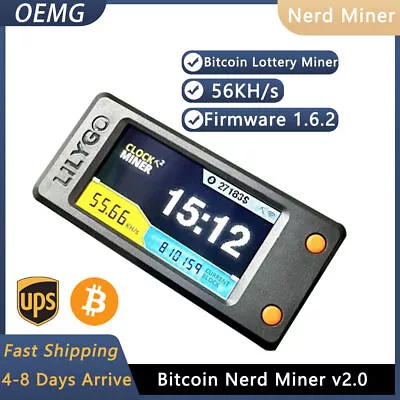 NerdMiner V2 Bitcoin Solo Lottery Miner T-Display S3 56KH/s 1W  - Win 6.25 BTC • $68.52