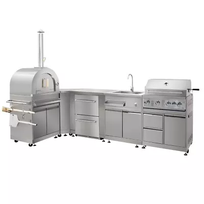 7 PCS BBQ Island Packages:Built-in Grill/Cabinet/ Sink/Refrigerator/Pizza Oven • $7733