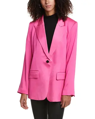 A.L.C ALC Bishop Blazer Womens Jacket Size 8 Hot Pink Satin Crepe Peak Lapel • $107.99