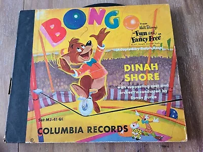 RARE 1947 BONGO Fun And Fancy Free Dinah Shore 78 Rpm Columbia Record Set • $42