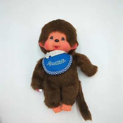 Monchhichi Sekiguchi Boy Monkey Blue Bib Plush Doll 8  Figure Japan Toy Thumb • $22.99