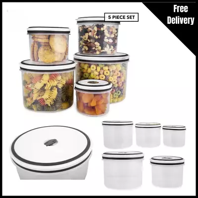 Airtight Food Storage Containers Dry Food Saver Sealed Lids Set Of 5 – Ortega • $19.60