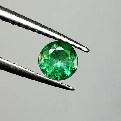 0.44 CT - Natural Zambian Emerald Round Shape Good Luster Green Gem - 5232 • $9.99