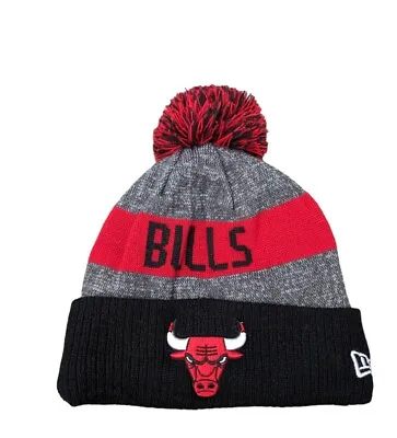 New Era Mens Chicago Bulls NBA Beanie Bobble Hat - Black/Red Not Been Worn OSFM • £19.99