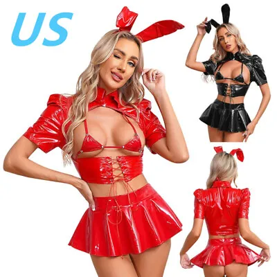 US Womens Bunny Girl Cosplay Costume Outfits Sexy Rabbit Lingerie Set Clubwear • $18.59