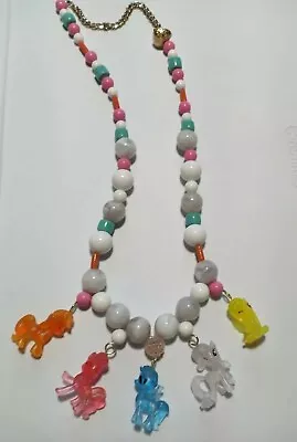 OOAK My Little Pony Statement Necklace Upcycled Unique Fun Chunky Colorful • $20