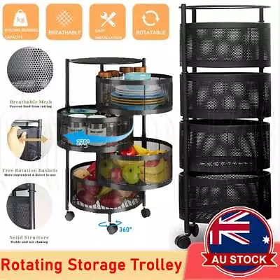 Kitchen Storage Trolley Cart 4 Tiers Shelf Rack Fruit Vegetable Basket Organizer • $85.55