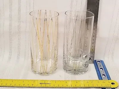 Mikasa Cheers Metallics Gold Highball Glasses Whiskey Drinks Set Of 2 16 Oz • $18.05